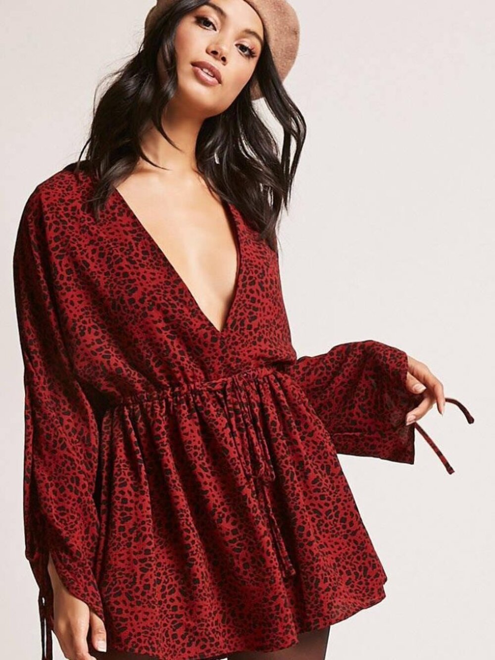 Forever 21 Selfie Leslie Cheetah Print Romper Large L